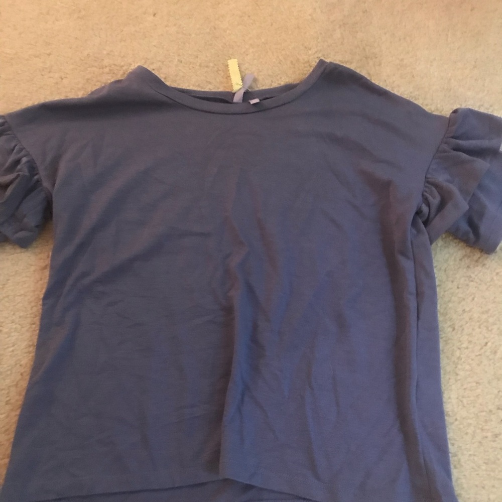 purple ruffle short sleeve
